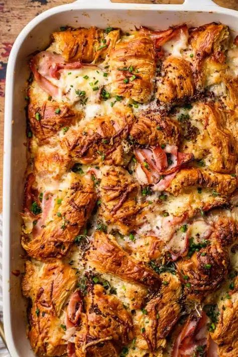 Recipes | So Much Food Breakfast Croissants, Croissant Bake, Croissant Breakfast Casserole, Ham Breakfast Casserole, Weeknight Dinner Recipes, Ham And Cheese Croissant, So Much Food, Ham Breakfast, Cheese Croissant