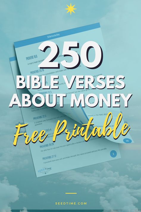 FREE Printable! 250 Bible Verses about Money, Debt, saving, investing, budgeting, giving, God's provision, and more! #bibleverses #biblestudy #seedtime Bible Verses About Money, Biblical Stewardship, Obeying God, Free Scripture Printables, Money Smart, Proverbs 20, Bible Study Plans, Encouraging Bible Verses, Inspirational Scripture