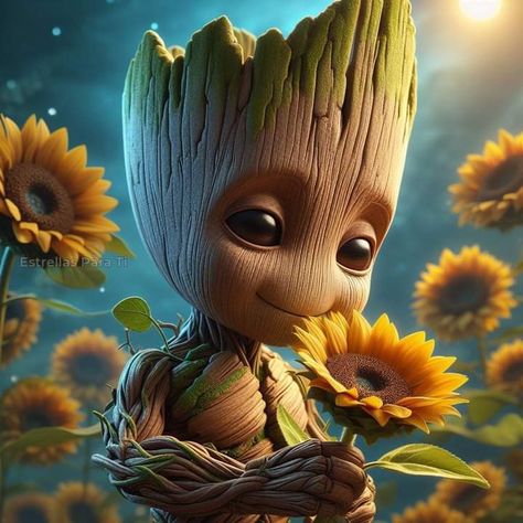 Groot Marvel Art, Im Groot, Good Morning Animals, Groot Marvel, Colorful Things, Character Pictures, Marvel Images, Cartoon Character Pictures, Baby Groot