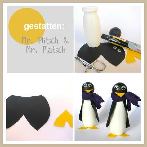 Pinguine | pinguins Babysitting Crafts, Christmas Clothespins, Winter Kindergarten, Christmas Challenge, Animal Crafts For Kids, Autumn Crafts, Camping Crafts, Wine Bottle Crafts, Recycled Crafts