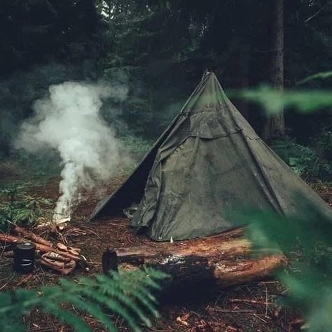 Tent Camping Aesthetic, Other Perspectives, Bushcraft Kit, Forest Camping, Forest Camp, Camping Inspiration, Camping Photography, Camping Aesthetic, Bushcraft Camping