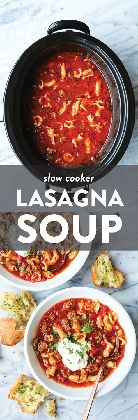 Slow Cooker Lasagna Soup - Damn Delicious Lasagne Soup, Lasagna Soup Crockpot, Pasta Crockpot, Slow Cooker Lasagna Soup, Lasagna Soup Recipe, Crockpot Lasagna, Slow Cooker Lasagna, Best Comfort Food Recipes, Lasagna Soup