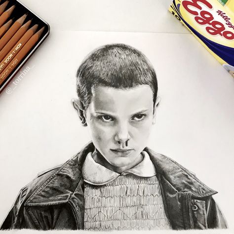 Eleven. Stranger Things. Stranger Things Zeichnung, Eleven Stranger Things Art, Stranger Things Artwork, Stranger Things Youtube, Stranger Things 1, Eleven Stranger Things Drawing, Eleven From Stranger Things, Stranger Things Monster, Stranger Things Tattoo