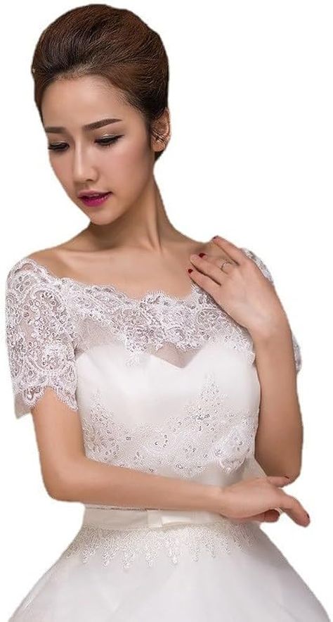 Women's Wedding Jackets Lace Bridal Bolero Shawl Tulle Cape for Bride Bridesmaid Wrap Shrug at Amazon Women’s Clothing store Bolero Shawl, Wrap Shrug, Bridal Bolero Jacket, Bridesmaid Wrap, Wedding Jackets, Tulle Cape, Bridal Bolero, Wedding Jacket, Lace Bridal