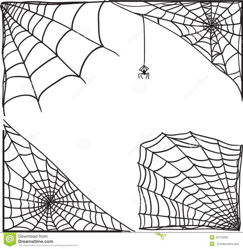 Spider Web Corner, Corner Drawing, Spider Cobweb, Spider Web Drawing, Spider Net, Painting Corner, Spider Web Tattoo, Web Tattoo, Paint Vector