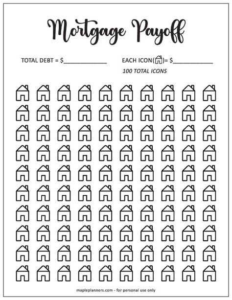 Mortgage Payoff Chart Tracker, Saving Chart, Debt Payoff Tracker, Savings Chart, Loan Payoff, Organization Planner, Money Smart, Budget Challenge, Saving Challenges