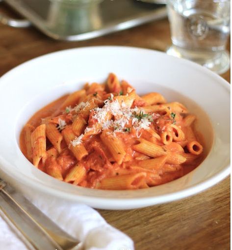 Shrimp fra Diavolo with Penne | Slightly Spicy Tomato Cream Sauce with Shrimp | Jenny Steffens Hobick | Bloglovin’ Alla Vodka Sauce, Spicy Tomato Cream Sauce, Shrimp Fra Diavolo, Easy Taco Salad Recipe, Fra Diavolo, Jenny Steffens Hobick, Tomato Cream Sauce, Penne Alla Vodka, Alla Vodka