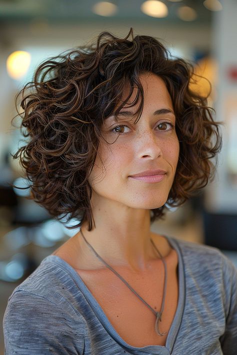 Voluminous Curly Hair, Deep Brunette, Brunette Tones, Best Curly Hairstyles, Best Curly Haircuts, Maintenance Routine, Short Curly Hairstyles For Women, Short Haircuts With Bangs, The Haircut