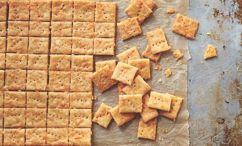 Cheez It Better: Make These Brown Rice Cheese Crackers - Food Republic Rice Cracker Recipe, Cheese Cracker Recipe, Homemade Cheez Its, Rice Flour Recipes, Rice Crackers, Homemade Crackers, Brown Rice Flour, Egg Casserole Recipes, Cheese Snacks