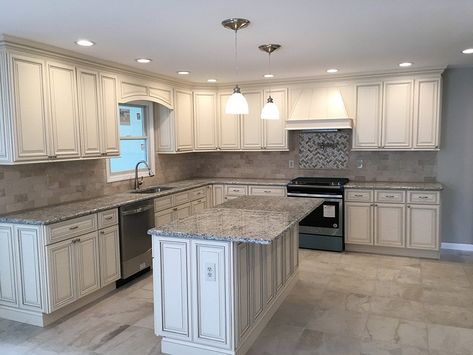 Pearl Kitchen Cabinets, Pearl Kitchen, Cost Of Countertops, Antique White Kitchen Cabinets, Cost Of Kitchen Cabinets, Antique White Kitchen, Kitchen Cost, Kitchen Cabinet Kings, Kitchen Cabinets And Countertops