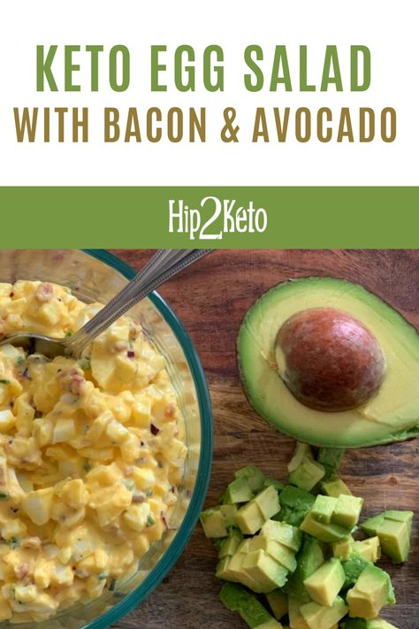 Looking for easy dinner recipes or dinner ideas? Here is a simple, affordable and versatile keto egg salad recipe made with bacon and avocado. This classic lunch is keto-friendly and so delicious! Egg Salad With Bacon, Keto Egg Salad Recipe, Sandwiches Appetizers, Keto Egg Salad, Picnic With Friends, Bacon Avocado, Avocado Egg Salad, Superfood Salad, No Carb Recipes