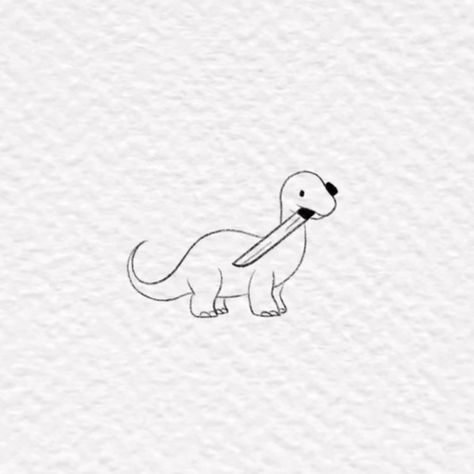 Line Art Dinosaur Tattoo, Line Art Tattoos Animals, Brontosaurus Tattoo Cute, The Good Dinosaur Tattoo, Animal Line Art Tattoo, Funny Dinosaur Tattoo, Cute Dino Doodle, Small Tattoos Ghost, Dino Tattoo Ideas