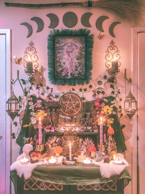 Pagan Alter, Altar Inspiration, Start A Brand, I Have Missed You, Spiritual Altar, Witchy Room, Altar Art, Witchcraft Altar, Pagan Spirituality