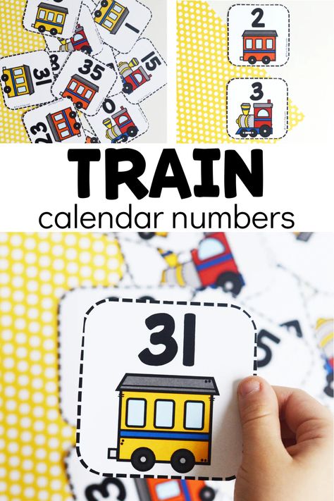 Free Number Train Printable for Preschoolers - Fun-A-Day! Train Printable, Matching Card Game, Preschool Calendar, Calendar Numbers, Alphabet Pictures, Train Theme, Kids Training, Early Math, Free Preschool