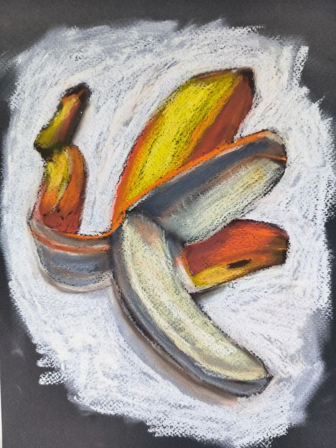 Oil pastel, banana Pastel Painting, Oil Pastel, Bananas, Pastel