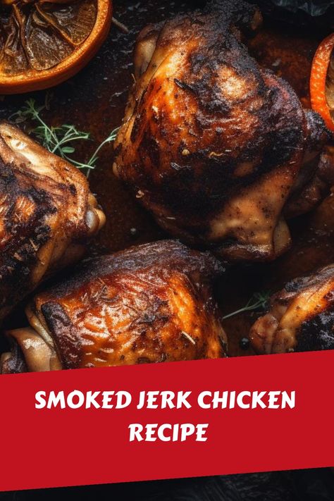 Satisfy your cravings with Flavorful Smoked Jerk Chicken. Irresistibly delicious and perfect for BBQ gatherings. Smoked Jerk Chicken Recipe, Smoked Jerk Chicken, Jerk Chicken Marinade, Undercooked Chicken, Chicken Delight, Caribbean Chicken, Jerk Chicken Recipe, Caribbean Jerk Chicken, Lunch Meat Recipes