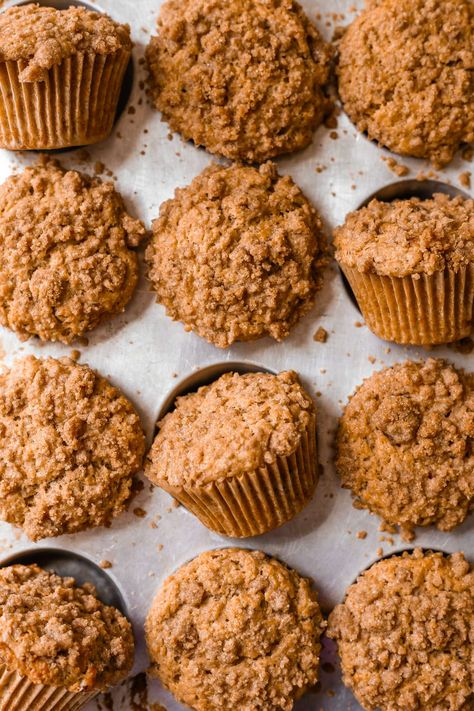 Sourdough Roasted Pumpkin Banana Muffins combine the deliciousness of sourdough with the rich, sweet flavors of roasted pumpkin and ripe banana. These fluffy muffins include pecans and a cinnamon brown sugar crumble topping. Brown Sugar Crumble Topping, Muffins With Pecans, Fluffy Muffins, Pumpkin Banana Muffins, Pumpkin Banana, Roasted Pumpkin, Cinnamon Brown, Roast Pumpkin, Grass Fed Butter