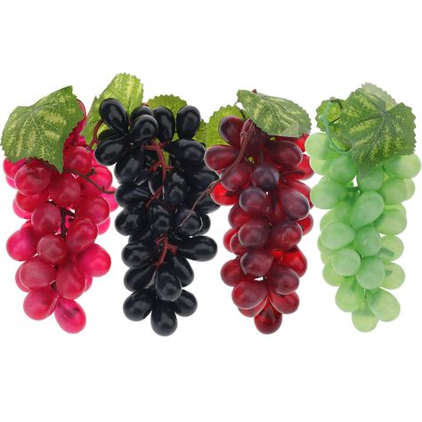 PRICES MAY VARY. Good Material Fake Grapes:Made of plastic and rubber, very environmentally friendly, will not corrode, will not stink, and can be reused.Fake grapes and fruits can be reused as decorations for various festivals such as weddings, Halloween, and Christmas. Packaging Of Artificial Rubber Grapes: There are 4 bundles fake grapes, and the fake plastic grapes are customized according to the real grapes, which are lifelike and realistic.Grape models are also commonly used for sketching Fake Fruit Decor Kitchen, Farmhouse Table Kitchen, Fake Fruit Decor, Kitchen Party, Fake Fruit, Artificial Fruit, Party Garden, Table Kitchen, Christmas Packaging