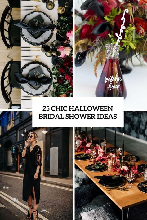 Gothic Bridal Shower Decor, Bride Or Die Bridal Shower Ideas, Moody Bridal Shower Ideas, Spooky Bridal Shower Ideas, Halloween Bridal Shower Ideas, Halloween Shower Ideas, Whimsy Halloween, Halloween Bridal Showers, Lingerie Bachelorette