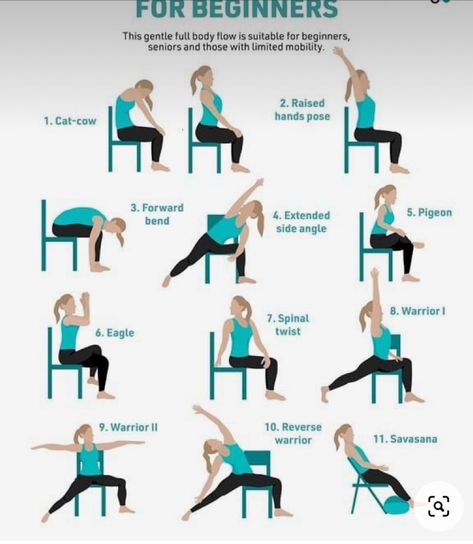 Chair Yoga Sequence, Chair Exercises For Abs, Health Fitness Quotes, Yoga Routine For Beginners, Yoga Inspo, Yoga Techniques, Chair Exercises, Chair Yoga, Daily Yoga