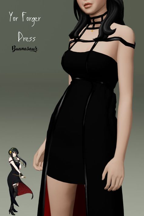 Yor Forger dress cc for the sims 4

#yorforger #spyfamily #thesims4 #ts4 #ts4cc #thesimscc #cc #desing3d #animeandmanga #anime #yor #sims #thesims4roupas #thesims4clothes #thesimshair #yorspyxfamily #yorforgerdress #ccthesims #ccthesimsclothes Yor Forger Hair, Yor Forger Dress, The Sims Cc, Sims 4 Sims, The Sims 4 Lots, Sims 4 Anime, Pelo Sims, Sims 4 Cc Shoes, Sims 4 Teen