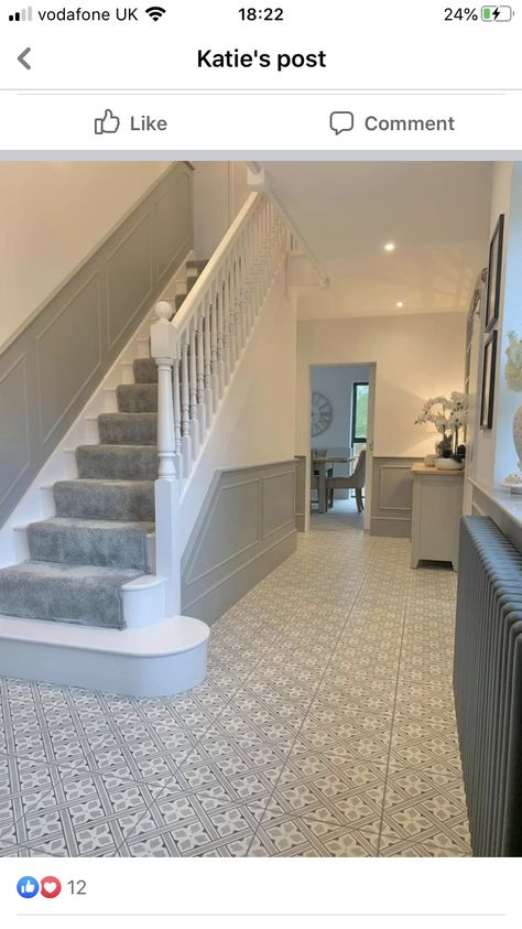 Terrace Hallway Ideas, Victorian Terrace Hallway, Terrace Hallway, Grey Carpet Hallway, Carpet Hallway, Staircase Design Modern, Hallway Colours, Period Property, Home Stairs Design