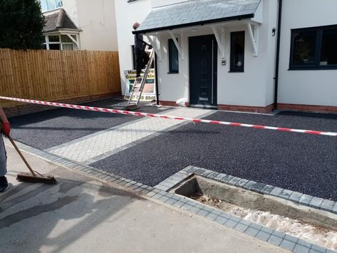 Driveway Tarmac Ideas, Tarmac Driveway Ideas Uk, Vuba Resin Driveway, In Out Driveway Uk, Self Binding Gravel Driveways, Front Garden Ideas Driveway, Number 42, Garden Ideas Driveway, Permeable Driveway