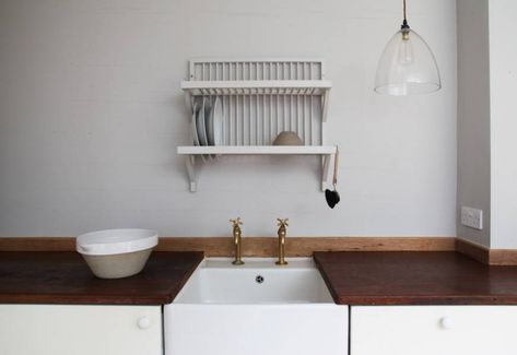 Bertoulat Kitchen with Dark Countertops | Remodelista Ikea Wood Countertops, Wood Countertops Kitchen, Ikea Wood, Dark Countertops, Wood Countertop, Victorian Kitchen, Wood Counter, Wood Countertops, Countertop Materials