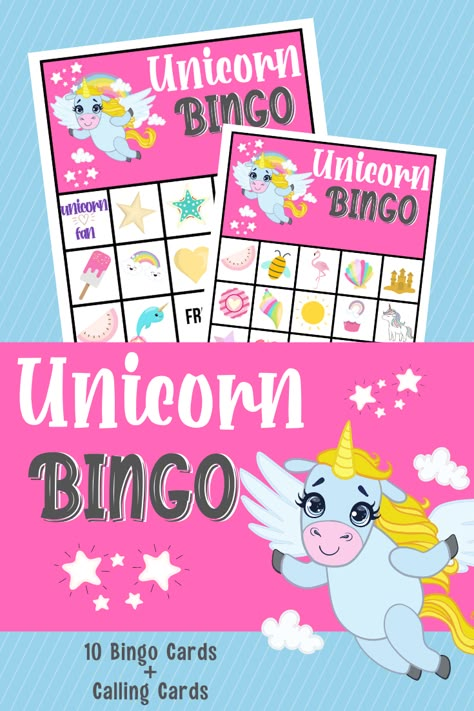 For a magical game that your unicorn fan will always remember, print and play this free printable unicorn bingo game for kids. Unicorn Party Hats, Unicorn Paper Plates, New Diy Ideas, Unicorn Games, Bingo Games For Kids, Magical Crafts, New Craft Ideas, Unicorn Themed Birthday Party, Whimsical Christmas Trees