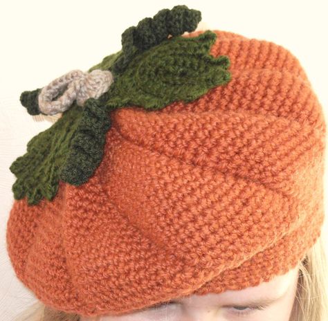 Pumpkin Beret, Beret Crochet, Crochet Pumpkin Hat, Crochet Beret, Pumpkin Hat, Hat Beret, Crochet Pumpkin, Crochet Fashion Patterns, Cloche Hat