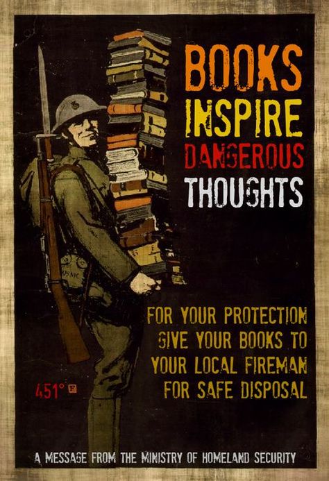 READ. READ. READ. Guy Montag, Dystopian Literature, Fahrenheit 451, Propaganda Art, Ray Bradbury, Banned Books, Propaganda Posters, Homeland Security, Love Book