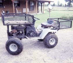 FARM SHOW - Low-Cost 4-Wheeler Made From Old Riding Mower  OR HEL'a GARDENING tractor Garden Tractor Attachments, Yard Tractors, Freetime Activities, Homemade Go Kart, Homemade Tractor, Mini Tractor, Farm Show, Tractor Idea, Lawn Mower Tractor