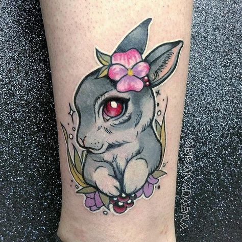 Rat Tattoo, Bright Tattoos, Leopard Tattoos, Bunny Tattoos, Rabbit Tattoos, Kawaii Tattoo, Spooky Tattoos, Incredible Tattoos, Girly Tattoos