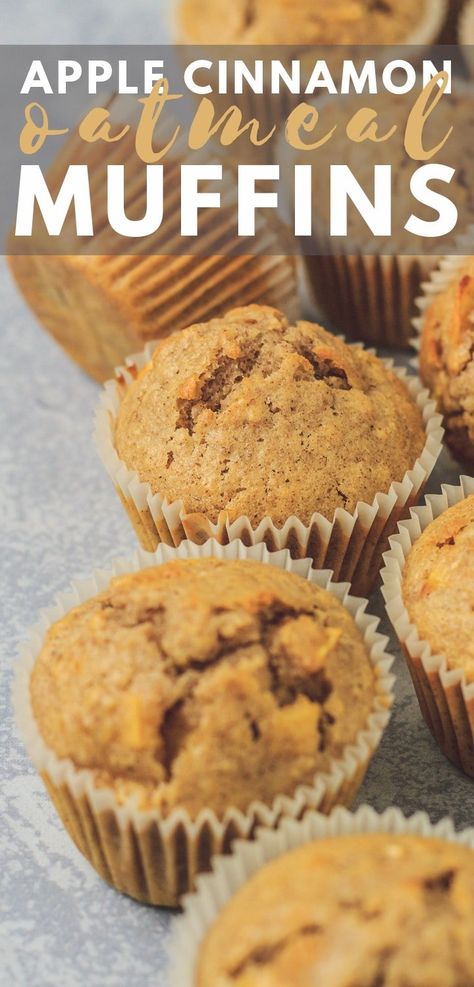 Oat Muffins Healthy, Apple Cinnamon Oatmeal Muffins, Cinnamon Oatmeal Muffins, Oatmeal Muffin, Oatmeal Muffins Healthy, Apple Cinnamon Recipes, Eating Banana, Oatmeal Muffin Recipes, Workout Smoothie Recipes