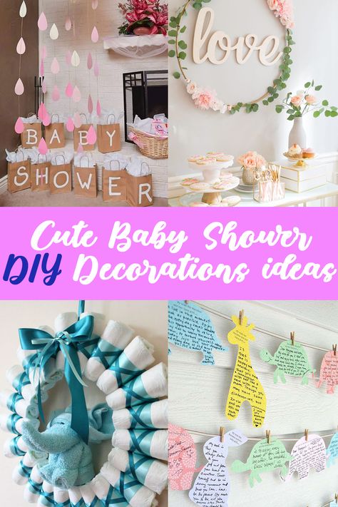 Baby Shower DIY Decor Ideas Budget Baby Shower Decorations, Easy Diy Baby Shower Decorations, Baby Shower Craft Ideas, At Home Baby Shower Ideas, Inexpensive Baby Shower Decorations, Baby Shower Diy Decorations, Homemade Baby Shower Decorations, Cheap Baby Shower Decorations, Simple Baby Shower Decorations