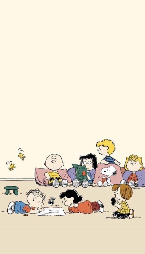 Snoopy And Friends Wallpaper, Snoopy Homescreen, Snoopy Wallpaper Iphone, Charlie Brown Wallpaper, Snoopy Family, Peanuts Wallpaper, Woodstock Snoopy, Snoopy Comics, Snoopy Cartoon