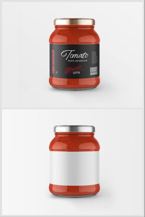 Tomato is one of the common ingredients of almost every dish especially in Italian dishes you can find tomatoes in different textures and forms. If you get a chance to design a packaging label of food bottle label then download today’s freebie that is Free Tomato Paste Jar mockup. #free #mockup #jar #glass #packagingmockup #brandingmockup #jarmockup #glassbottlemockup #foodpackaging #tomatosauce #tomatopaste #saucejarmockup #psdmockup #sauce #paste Branding Mockups Free, Jam Packaging, Package Mockup, Free Packaging Mockup, Jar Packaging, Jar Mockup, Food Branding, Pickle Jars, Packaging Labels Design