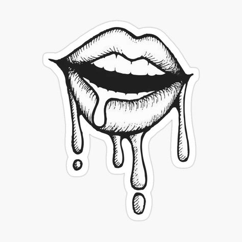 Lips black ink tattoo Sticker Medium Size Tattoos For Women, Black Ink Tattoo, Medium Size Tattoos, Medium Tattoos, Lips Tattoo, Lips Sketch, Frames Design Graphic, Kitty Tattoo, Lips Black