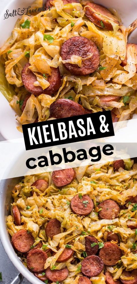 Cabbage Kielbasa, Cabbage And Kielbasa, Kilbasa Sausage Recipes, Cooked Cabbage Recipes, Cabbage And Smoked Sausage, Fried Cabbage With Sausage, Sausage And Cabbage, Kielbasa And Cabbage, Smoked Sausage Recipes