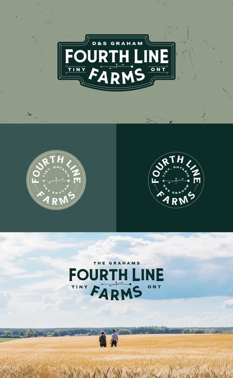 Even farms need a professional look! Check out this recent logo design I completed for Fourth Line Farms, a custom farming business in Tiny Ontario. Looking for a custom logo? Get in touch today! Milk Company Logo, Logo Design Package, Publishing Company Logo, Farm Packaging Design, Farm Shop Branding, Farm To Table Logo, Vintage Western Logo, Farming Branding, Farm Logo Design Branding