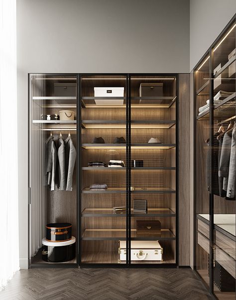 POLYANKA'44 on Behance Mens Closet, Luxury Closets, Closets Design, Armoire Dressing, Wardrobe Door Designs, Luxury Closets Design, Wardrobe Designs, Modern Closet, Modern Residence