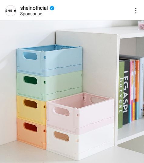 Kawaii Storage Bins, Cool Storage Boxes, Cute Room Storage Ideas, Teacher Storage Organization, Art Supply Storage Ideas, Colorful Organization, Teacher Storage, Room Organization Bedroom, Dekorasi Kamar Tidur