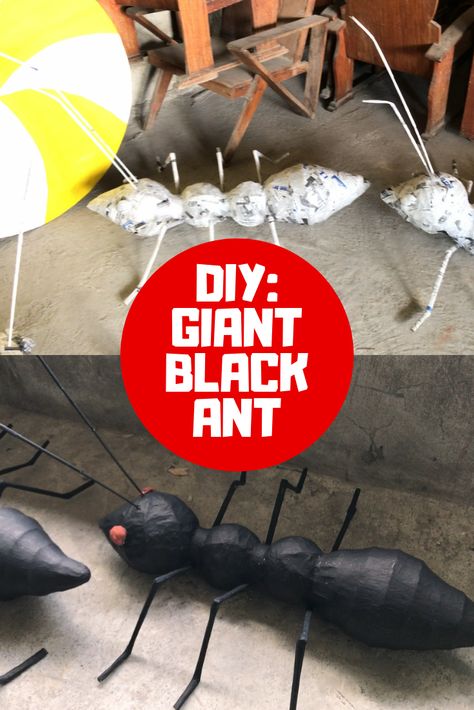 Let's do another DIY! Let's turn those old sheets of newspaper and cardboard boxes into some oversized/giant ants! Diy Bug Party Decorations, Giant Decorations Diy, Magnify Vbs Decor, Magnified Vbs Decor, Honey I Shrunk The Kids Party, Lifeway Vbs 2025 Magnified Decorations, Giant Bugs Diy, Lifeway Vbs 2025 Magnified, Vbs 2025 Magnified