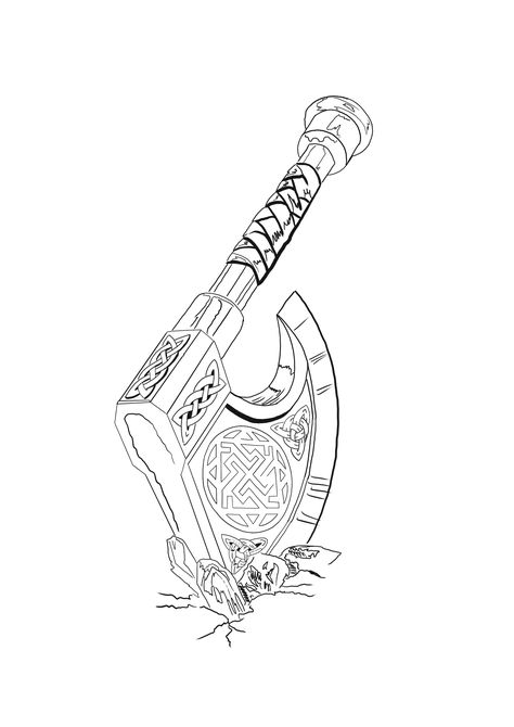 Tree Of Life Tattoo Outline, Viking Hammer Tattoo, Archer Tattoo, Tattoo Chart, Hammer Tattoo, Biomechanical Tattoo Design, Meaningful Tattoos For Men, Viking Warrior Tattoos, Pagan Tattoo