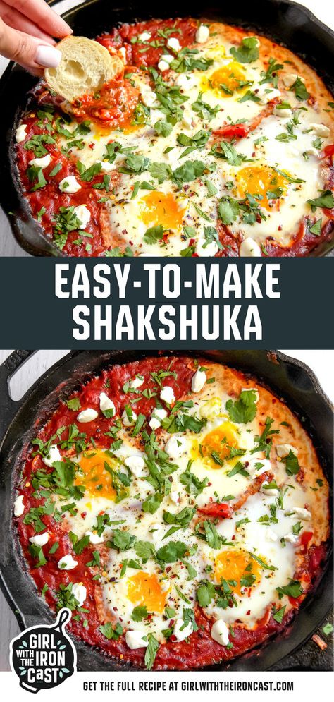 Eggs Tomato Sauce, Easy Shakshuka Recipe, Easy Shakshuka, Shakshuka Recipe, Shakshuka Recipes, Brunch Recipe, Mediterranean Dishes, Paleo Breakfast, Perfect Breakfast