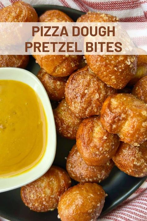 Pizza Dough Pretzel Bites, Honey Mustard Dip, Store Bought Pizza Dough, Pretzel Bites Recipes, Pretzel Dough, Homemade Pretzels, Pizza Bites, Afternoon Snack, Soft Pretzels