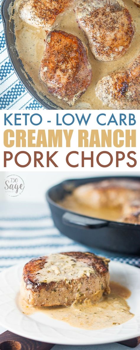 Creamy Ranch Pork Chops Recipe – Keto Pork Chops Creamy Ranch Pork Chops, Low Carb Pork Chops, Dinner Pork, Keto Pork Chops, Keto Pork, Ranch Sauce, Low Carb Pork, Ranch Pork Chops, Creamy Ranch