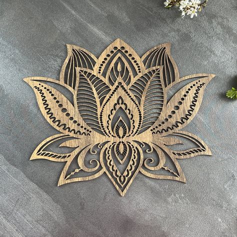 Lotus Flower Decoration, Lotus Wall Hanging, Lotus Wall Decor, Lotus Decor, Buddha Statue Garden, Hanging Yoga, Lotus Wall Art, Mandala Hand Tattoos, Lotus Flower Mandala