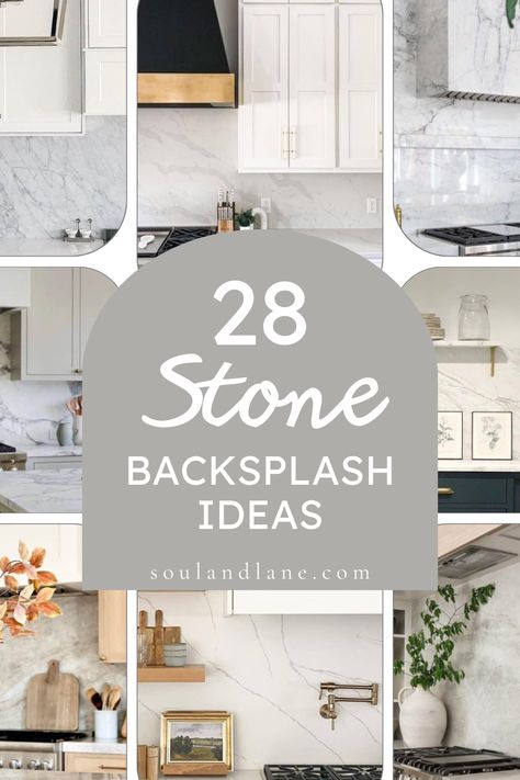 Transform your home with the enduring beauty of stone backsplashes. From the rustic charm of stacked stone to the sleek elegance of polished marble, discover a range of ideas that can enhance any room in your house. Learn how to select the perfect stone to complement your existing decor and lifestyle, whether it's a rugged slate in the kitchen for a natural look or a smooth limestone in the bathroom for a touch of sophistication. Explore tips for pairing stone backsplashes with cabinetry and cou Stone Like Backsplash, Stacked Kitchen Backsplash, Limestone Backsplash Kitchen, Stone Grey Kitchen, Rustic Kitchen Backsplash Ideas, Stone Backsplash Ideas, White Stone Backsplash, Stone Kitchen Backsplash, Marble Tile Backsplash Kitchen