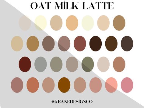 Latte Color Palette, Color Palette Canva, Ipad Illustration, Oat Milk Latte, Procreate Art, Color Palette Design, Ipad Art, Makeup Pictures, Oat Milk